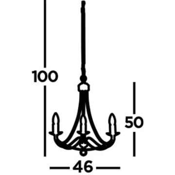 Searchlight - Suspension chaîne MAYPOLE 3xE14/60W/230V noir