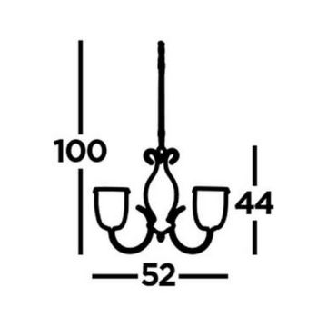 Searchlight - Suspension chaîne SILHOUETTE 3xE14/60W/230V laiton