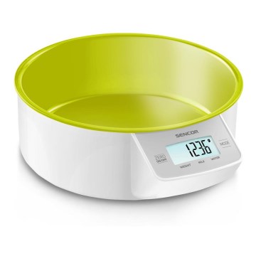 Sencor - Balance de cuisine numérique 2xAAA blanc/vert