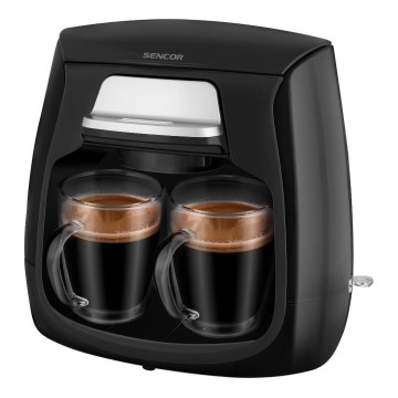 Sencor - Machine à café avec deux mugs 500W/230V noir