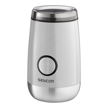 Sencor - Moulin à café en grain électrique 60 g 150W/230V blanc/chrome