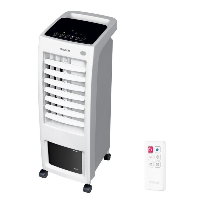 Sencor - Rafraîchisseur d'air portable avec affichage LED 3en1 70W/230V blanc + télécommande