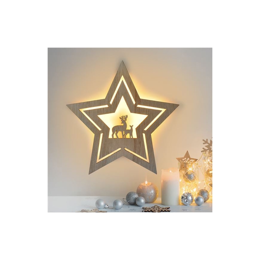 Solight 1V259 - Décoration de Noël LED/2xAA crèche en bois