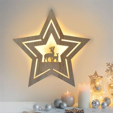 Décoration de Noël LED/2xAA étoile