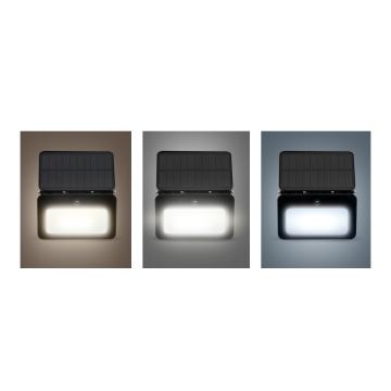 Projecteur solaire à intensité variable avec détecteur de mouvement et de crépuscule LED/6W/2200 mAh 3000/4000/6500K IP65