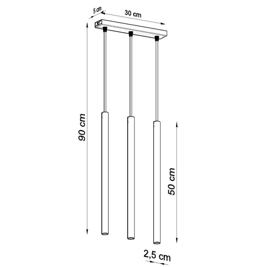 Suspension filaire PASTELO 3xG9/8W/230V noir