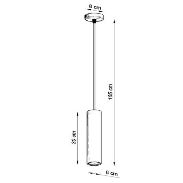 Suspension filaire LUVO 1xGU10/40W/230V béton/noir