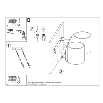 Spot mural ORBIS 2xG9/40W/230V blanc