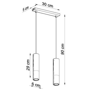 Suspension filaire LOOPEZ 2xGU10/10W/230V noir/cuivre