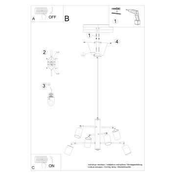 Suspension filaire LEMMI 6xGU10/10W/230V blanc