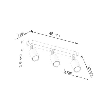 Spot FAGER 3xGU10/10W/230V noir