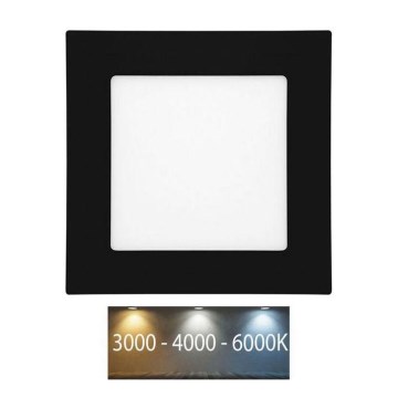 Spot encastrable de salle de bain RAFA LED/6W/230V 3000/4000/6000K 12x12 cm IP44 noir