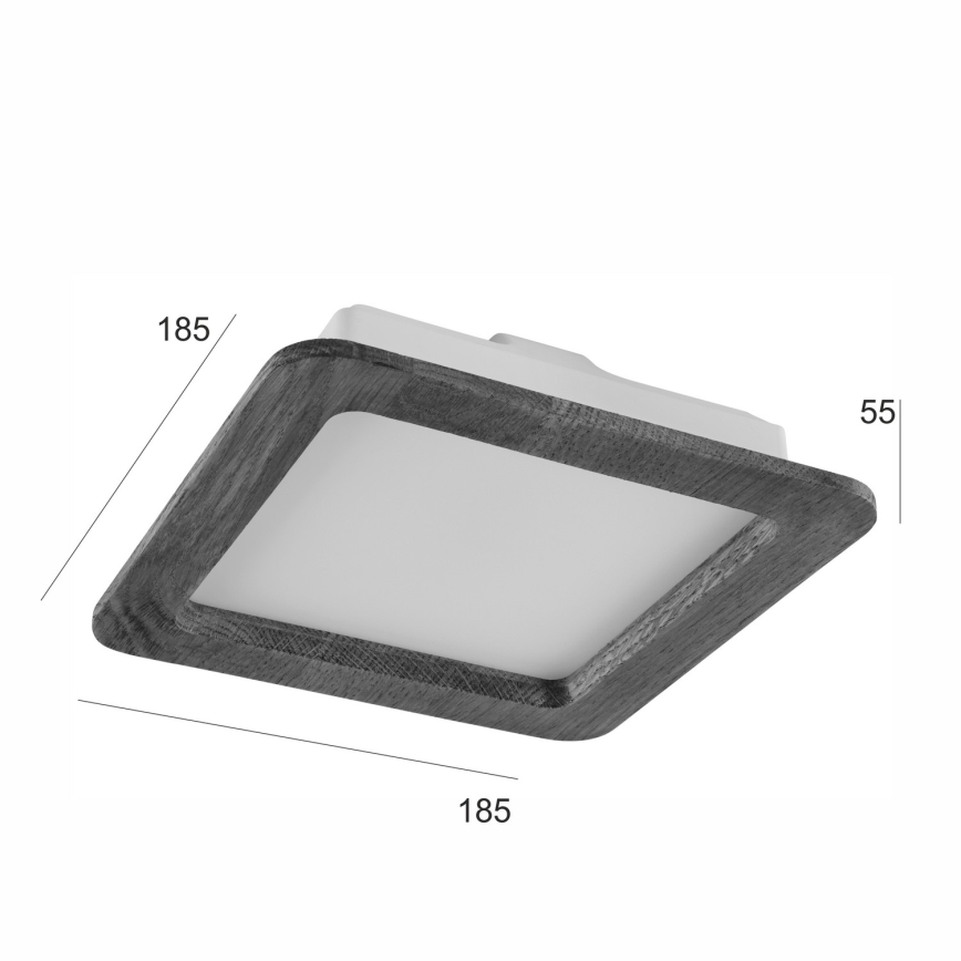 Spot encastrable WOODY SPOT LED/17W/230V 3000K chêne 18,5x18,5 cm