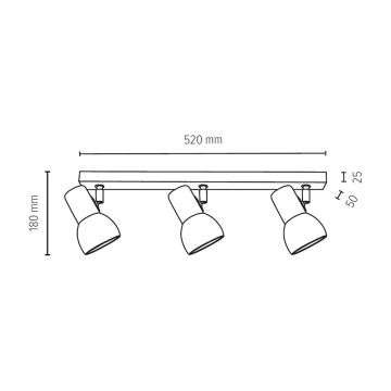 Spot SVENDA 3xE27/60W/230V bouleau - certifié FSC