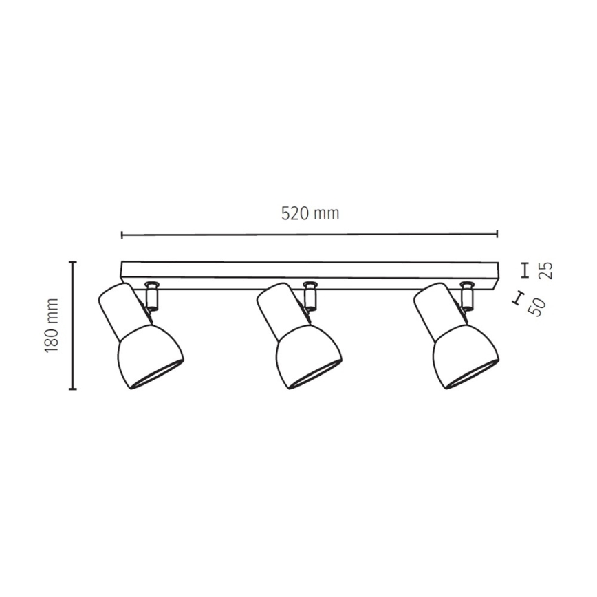 Spot SVENDA 3xE27/60W/230V bouleau - certifié FSC