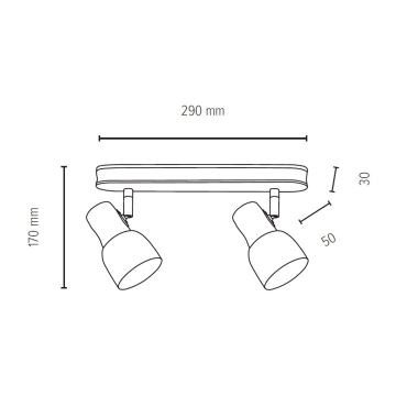 Spot SVANTJE 2xE14/40W/230V hêtre - certifié FSC