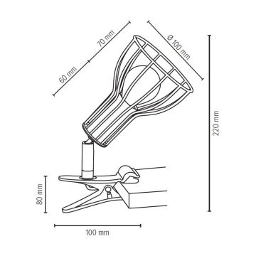 Lampe à pince MEGAN 1xE14/40W/230V