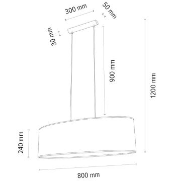 Suspension filaire MERCEDES 2xE27/40W/230V marron/chêne – FSC certifié