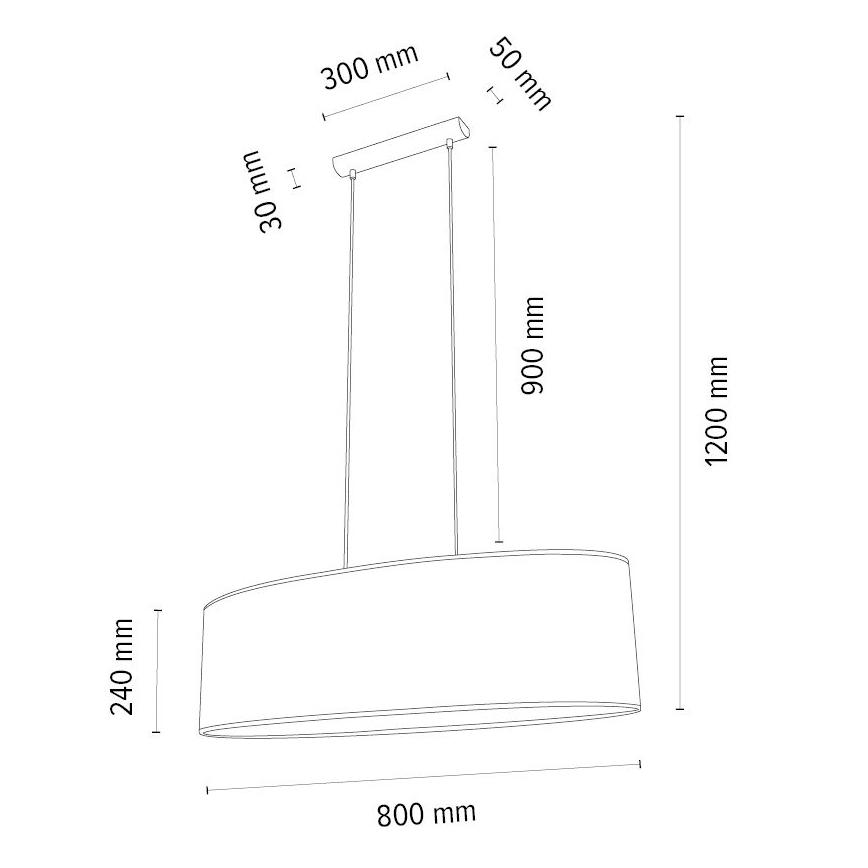 Suspension filaire MERCEDES 2xE27/40W/230V marron/chêne – FSC certifié