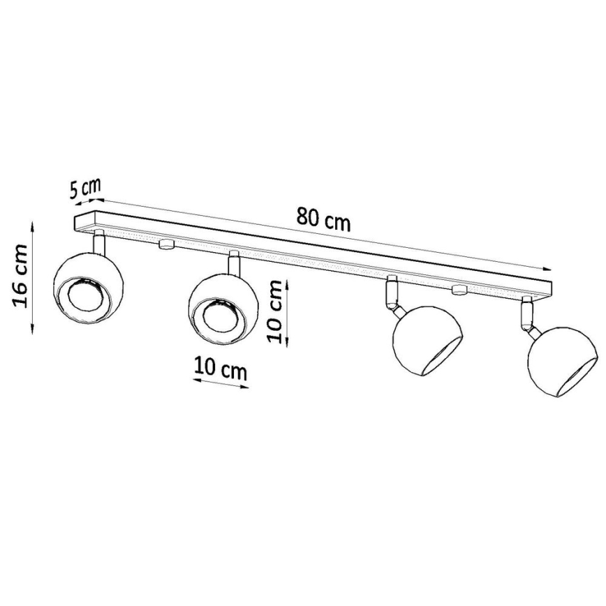 Spot plafond OCULARE 4xGU10/40W/230V