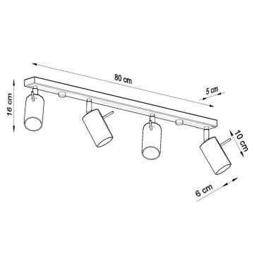 Spot plafond RING 4xGU10/40W/230V