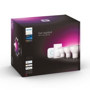 Starter pack Philips Hue WHITE AND COLOR AMBIANCE 3xGU10/4,3W 2000-6500K + appareil d