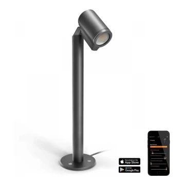 Steinel 058678-Lampe d'extérieur avec un détecteur de crépuscule SPOT WAY 1xGU10/7,86W/230V IP44 anthracite