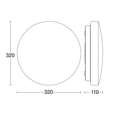 Steinel 069766- Plafonnier de salle de bain RSPRO P2 LED/14W/230V 3000K IP54