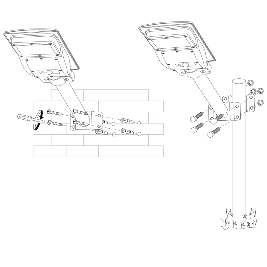 Support pour lampadaire avec un kit de montage STREET noir