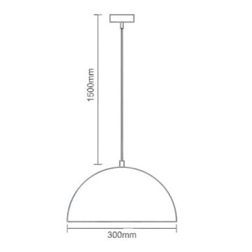 Suspension filaire 1xE27/60W/230V d. 30 cm blanc