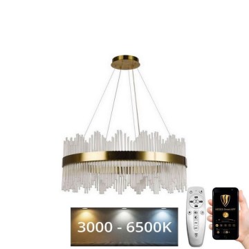 Suspension filaire à intensité variable LED/110W/230V 3000-6500K doré + télécommande