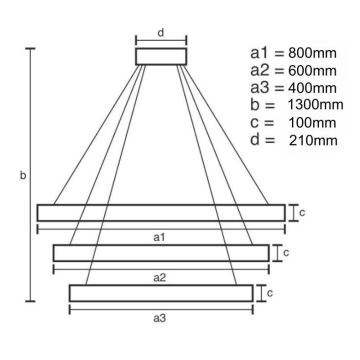 Suspension filaire à intensité variable LED/115W/230V 3000-6500K chrome/doré + Télécommande
