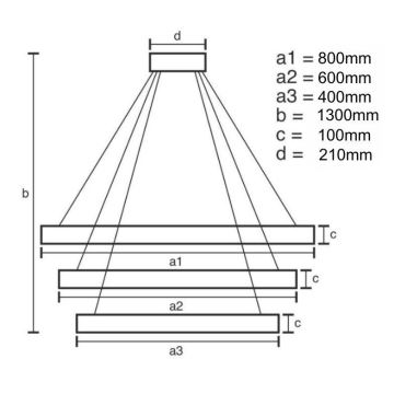 Suspension filaire à intensité variable LED/115W/230V 3000-6500K chrome + télécommande