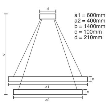 Suspension filaire à intensité variable LED/65W/230V 3000-6500K chrome/doré + Télécommande