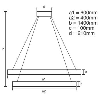 Suspension filaire à intensité variable LED/65W/230V 3000-6500K chrome + télécommande