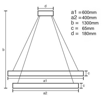 Suspension filaire à intensité variable LED/65W/230V 3000-6500K chrome + télécommande