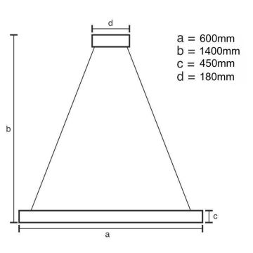 Suspension filaire en cristal à intensité variable LED/80W/230V 3000-6500K doré + télécommande