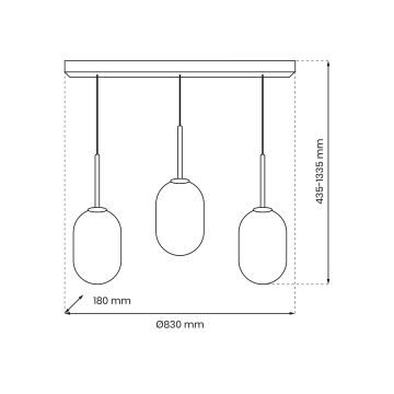 Suspension filaire ALIAS 3xE14/40W/230V doré