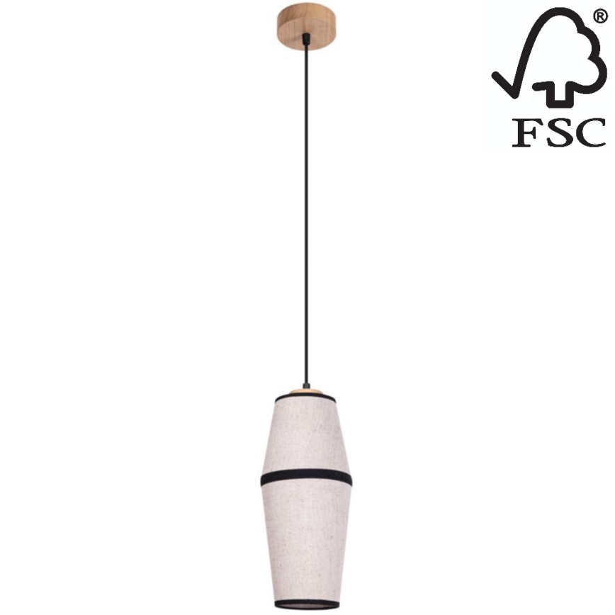 Suspension filaire AMIGO 1xE27/25W/230V chêne – FSC certifié