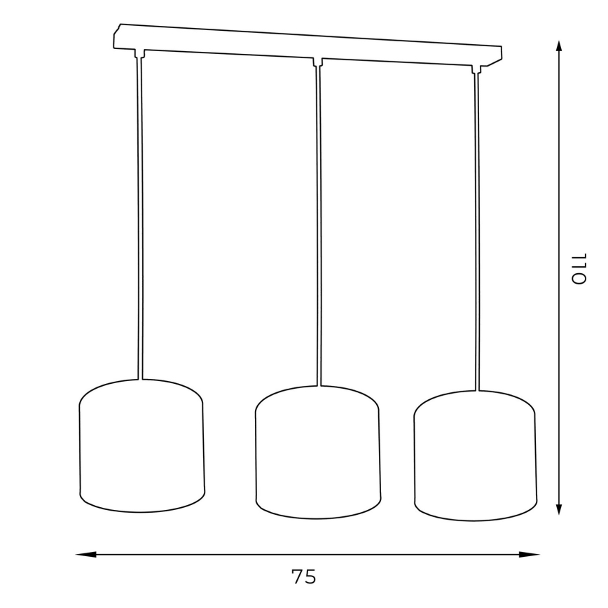 Suspension filaire ARDEN 3xE27/60W/230V vert/doré