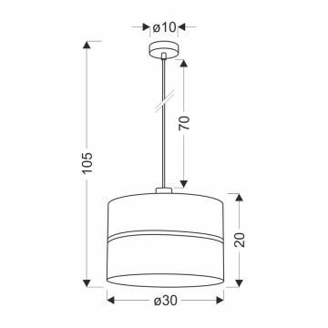 Suspension filaire ASSAM 1xE27/60W/230V noir