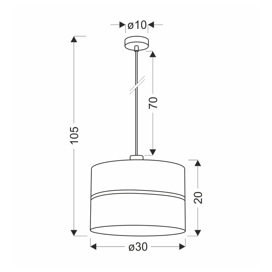 Suspension filaire ASSAM 1xE27/60W/230V noir