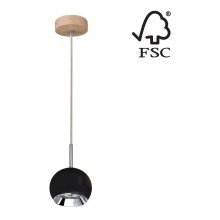 Suspension filaire BALL WOOD 1xGU10/5W/230V chêne mat - certifié FSC