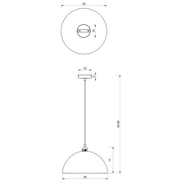 Suspension filaire BETA 1xE27/60W/230V d. 35 cm blanc