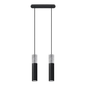 Suspension filaire BORGIO 2xGU10/40W/230V béton/métal noir