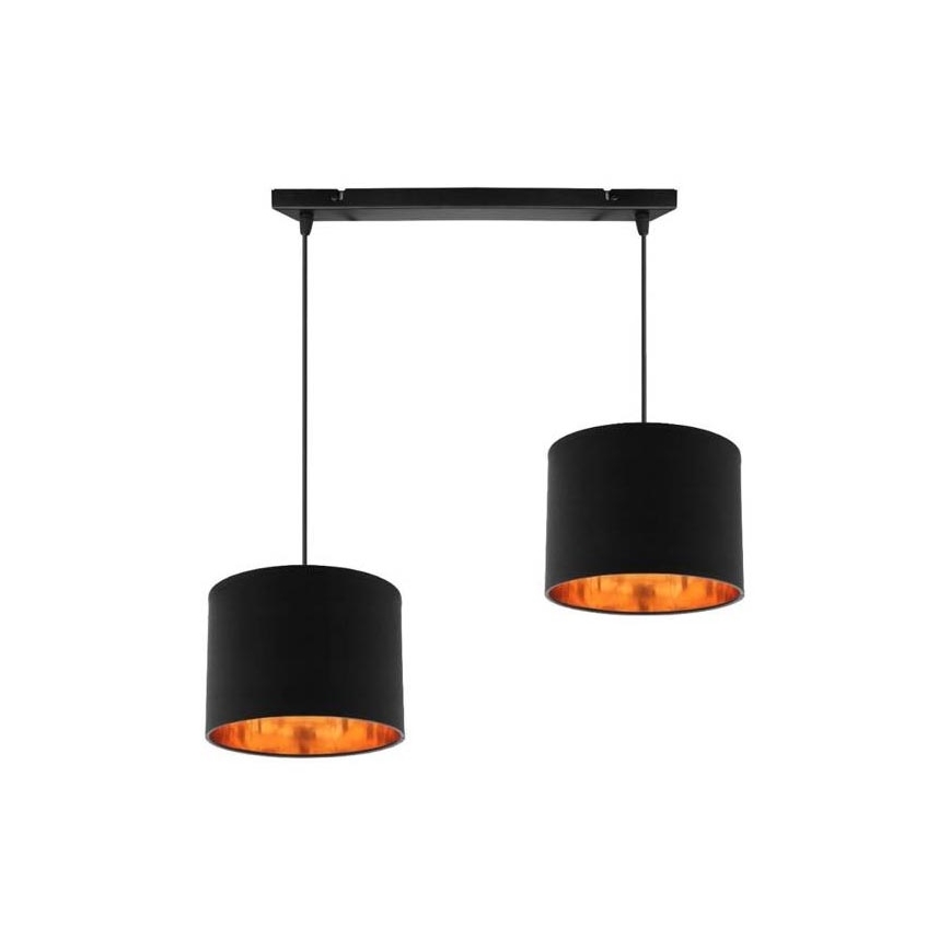 Suspension filaire CANDIDA 2xE27/40W/230V noir/cuivre