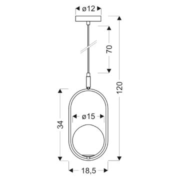 Suspension filaire CORDEL 1xG9/28W/230V chrome brillant