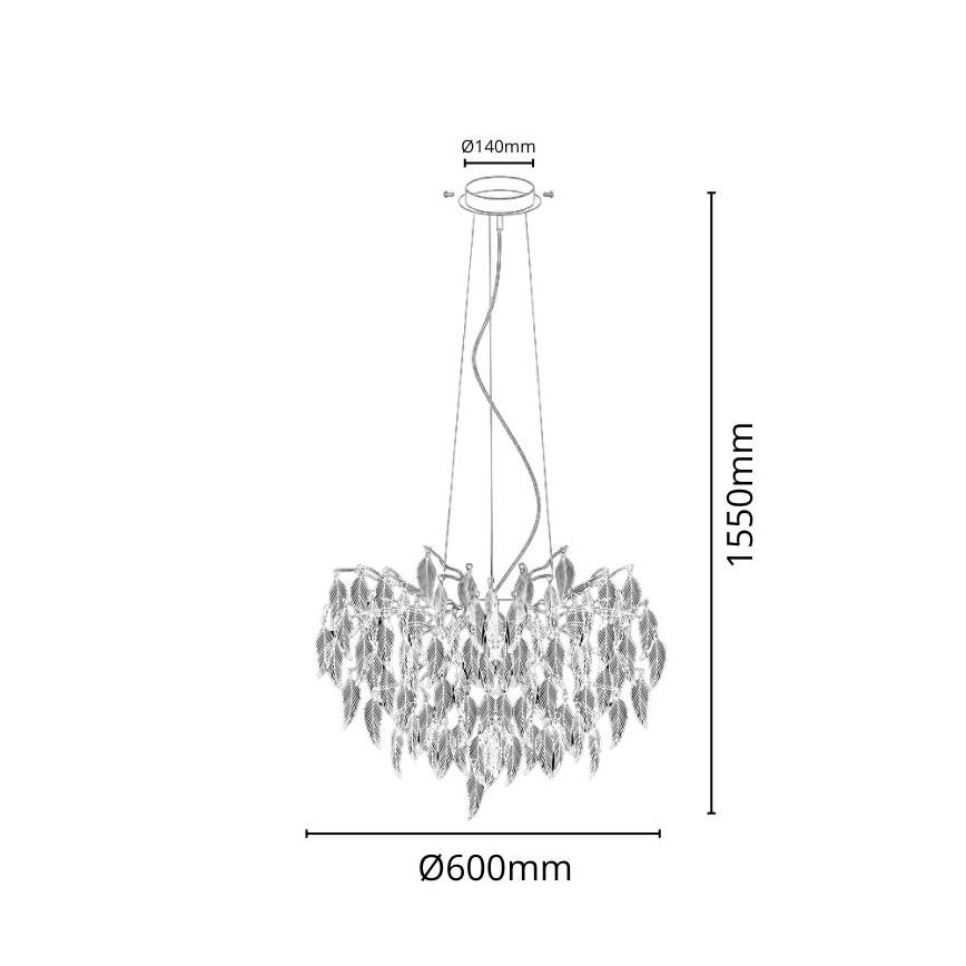 Suspension filaire en cristal 10xG9/40W/230V noir