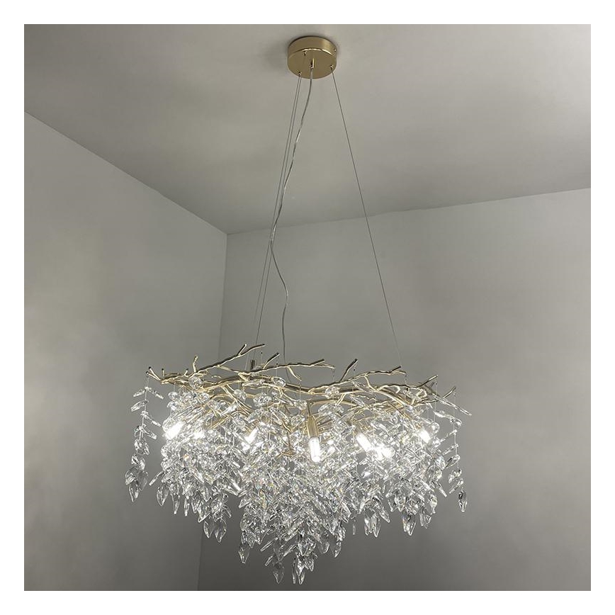 Suspension filaire en cristal 12xG9/40W/230V doré