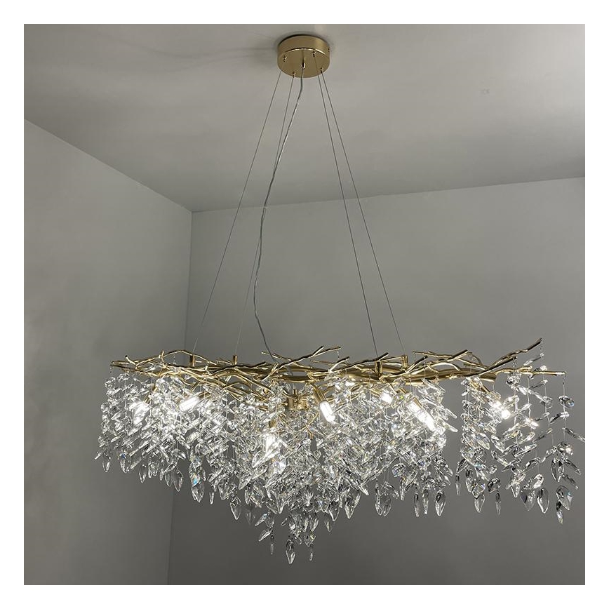 Suspension filaire en cristal 12xG9/40W/230V doré